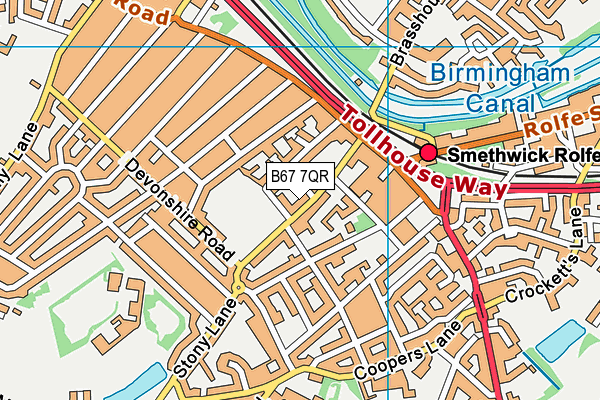 B67 7QR map - OS VectorMap District (Ordnance Survey)