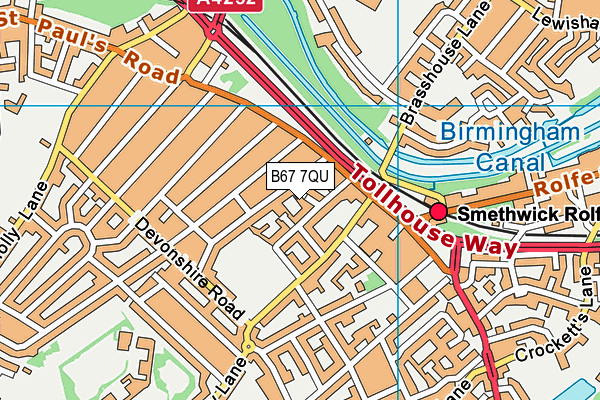 B67 7QU map - OS VectorMap District (Ordnance Survey)