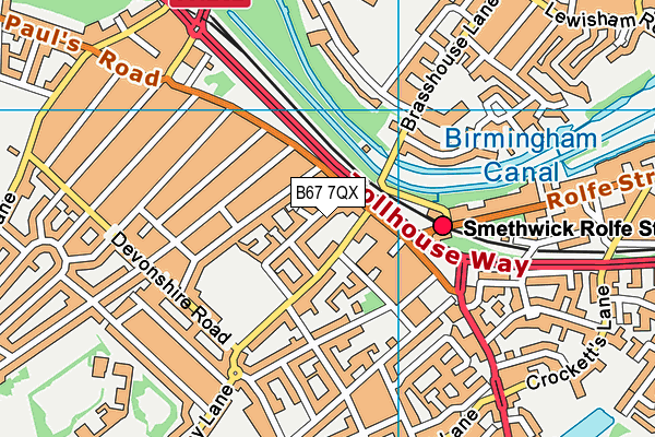 B67 7QX map - OS VectorMap District (Ordnance Survey)