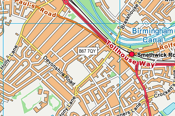 B67 7QY map - OS VectorMap District (Ordnance Survey)