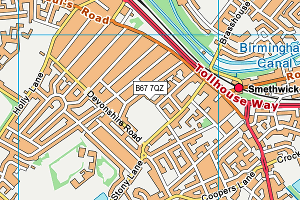 B67 7QZ map - OS VectorMap District (Ordnance Survey)