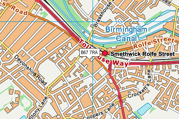 B67 7RA map - OS VectorMap District (Ordnance Survey)