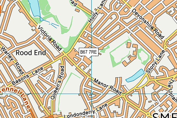 B67 7RE map - OS VectorMap District (Ordnance Survey)