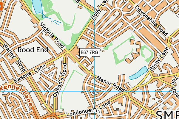 B67 7RG map - OS VectorMap District (Ordnance Survey)