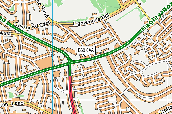 B68 0AA map - OS VectorMap District (Ordnance Survey)