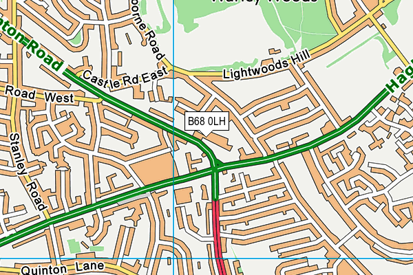 B68 0LH map - OS VectorMap District (Ordnance Survey)