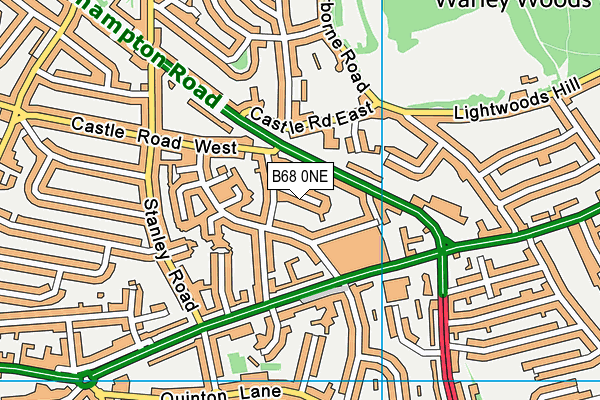 B68 0NE map - OS VectorMap District (Ordnance Survey)