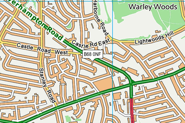 B68 0NF map - OS VectorMap District (Ordnance Survey)