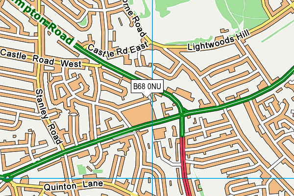 B68 0NU map - OS VectorMap District (Ordnance Survey)