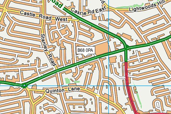 B68 0PA map - OS VectorMap District (Ordnance Survey)