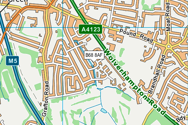 B68 8AF map - OS VectorMap District (Ordnance Survey)