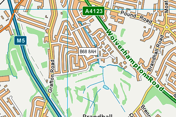 B68 8AH map - OS VectorMap District (Ordnance Survey)