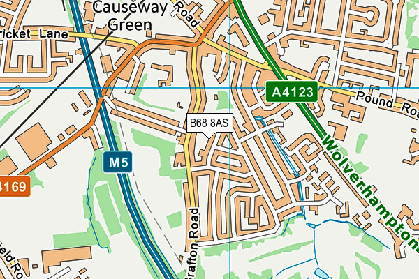 B68 8AS map - OS VectorMap District (Ordnance Survey)