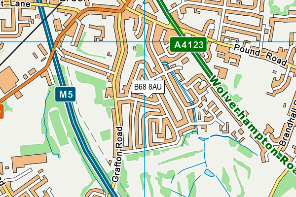 B68 8AU map - OS VectorMap District (Ordnance Survey)