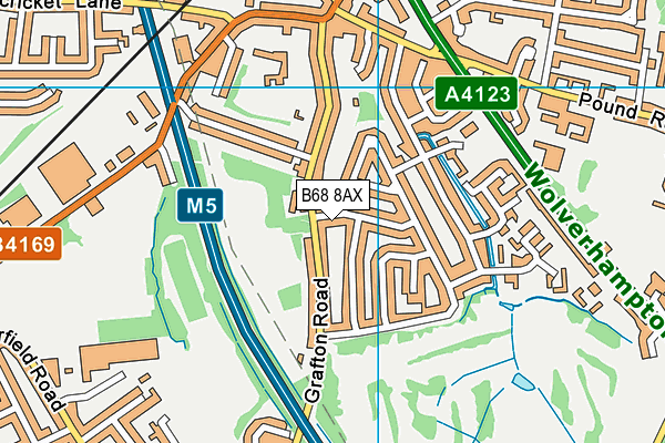 B68 8AX map - OS VectorMap District (Ordnance Survey)