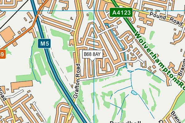 B68 8AY map - OS VectorMap District (Ordnance Survey)