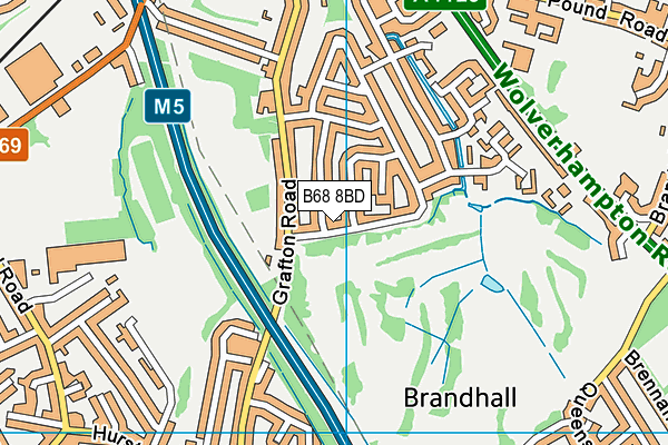 B68 8BD map - OS VectorMap District (Ordnance Survey)