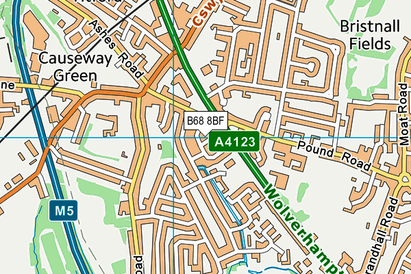 B68 8BF map - OS VectorMap District (Ordnance Survey)