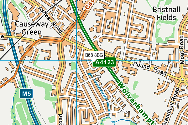 B68 8BG map - OS VectorMap District (Ordnance Survey)