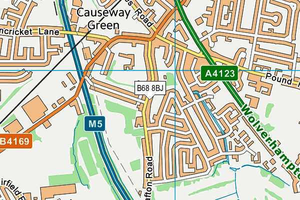 B68 8BJ map - OS VectorMap District (Ordnance Survey)