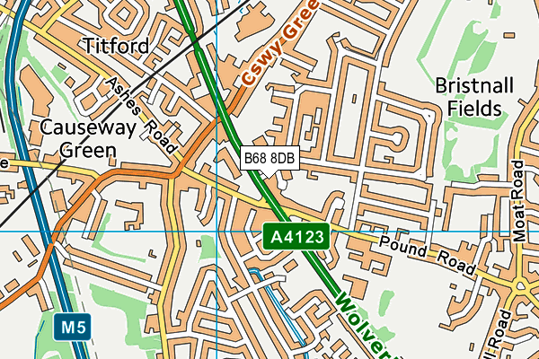 B68 8DB map - OS VectorMap District (Ordnance Survey)