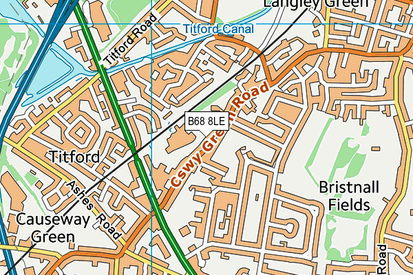 B68 8LE map - OS VectorMap District (Ordnance Survey)