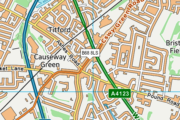 B68 8LS map - OS VectorMap District (Ordnance Survey)