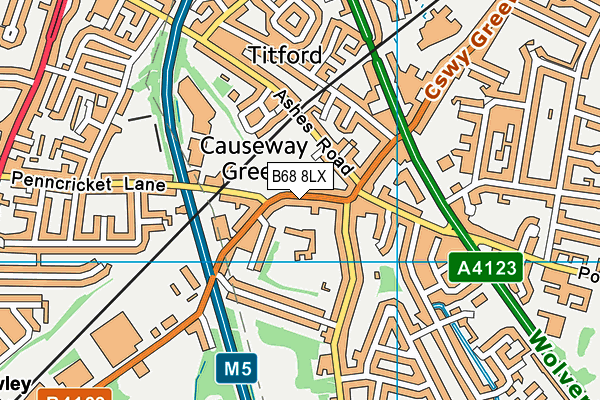 Causeway Green Primary School map (B68 8LX) - OS VectorMap District (Ordnance Survey)