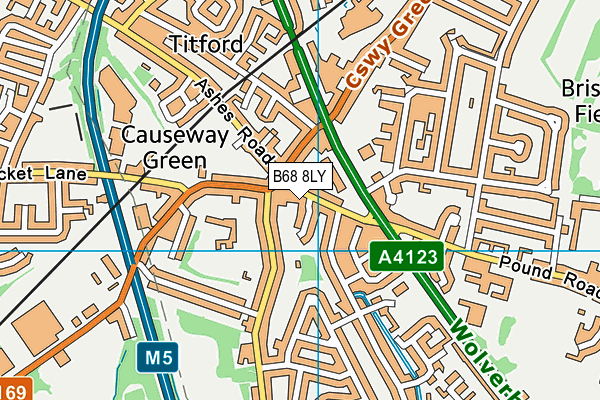 B68 8LY map - OS VectorMap District (Ordnance Survey)