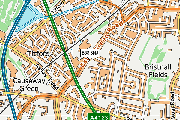 B68 8NJ map - OS VectorMap District (Ordnance Survey)