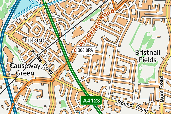 B68 8PA map - OS VectorMap District (Ordnance Survey)