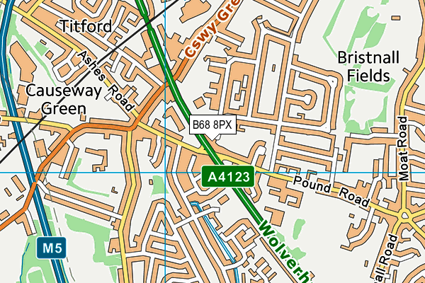 B68 8PX map - OS VectorMap District (Ordnance Survey)