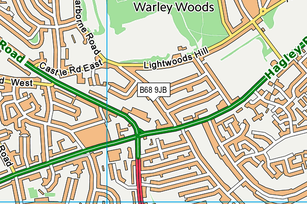 B68 9JB map - OS VectorMap District (Ordnance Survey)