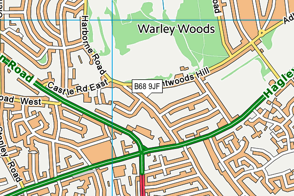 B68 9JF map - OS VectorMap District (Ordnance Survey)