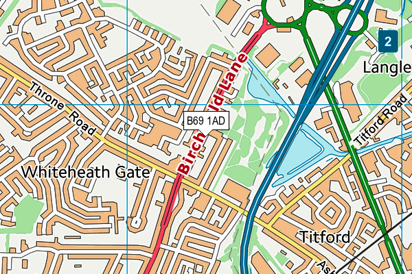 B69 1AD map - OS VectorMap District (Ordnance Survey)