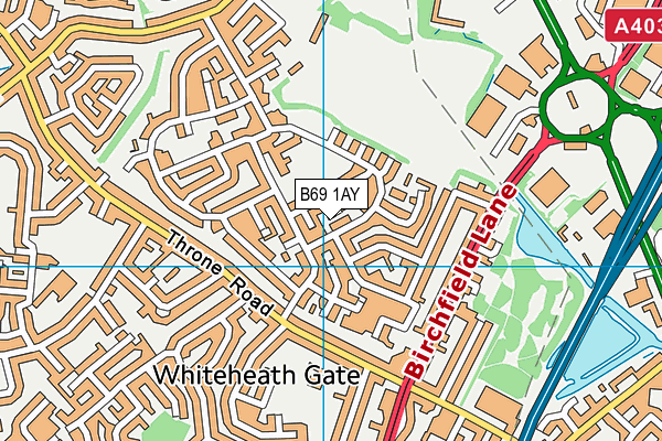 B69 1AY map - OS VectorMap District (Ordnance Survey)