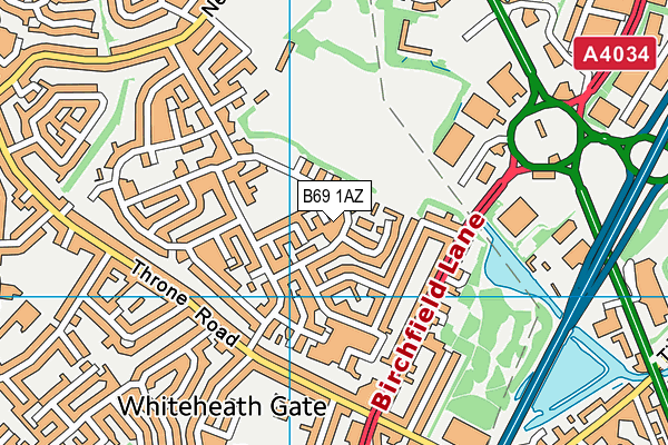 B69 1AZ map - OS VectorMap District (Ordnance Survey)