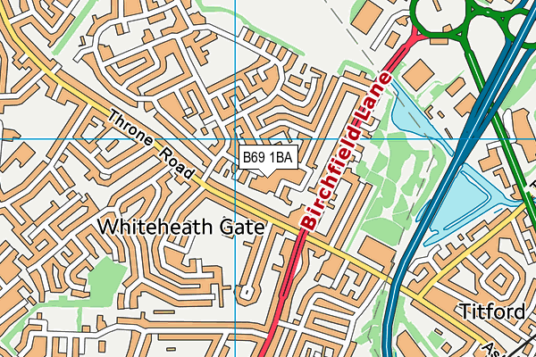 B69 1BA map - OS VectorMap District (Ordnance Survey)