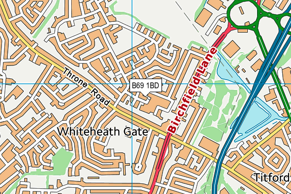 B69 1BD map - OS VectorMap District (Ordnance Survey)