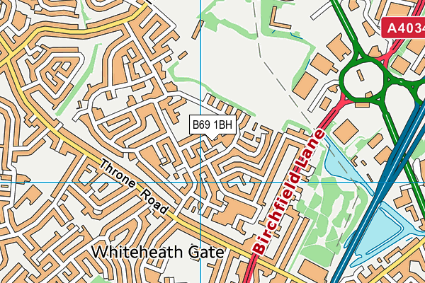 B69 1BH map - OS VectorMap District (Ordnance Survey)