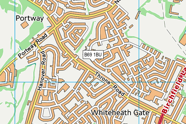 B69 1BU map - OS VectorMap District (Ordnance Survey)