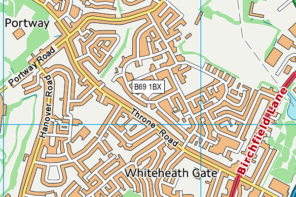 B69 1BX map - OS VectorMap District (Ordnance Survey)