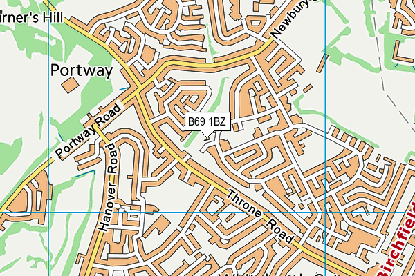 B69 1BZ map - OS VectorMap District (Ordnance Survey)