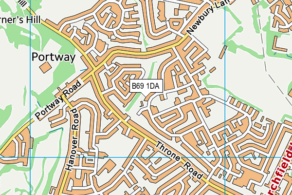 B69 1DA map - OS VectorMap District (Ordnance Survey)