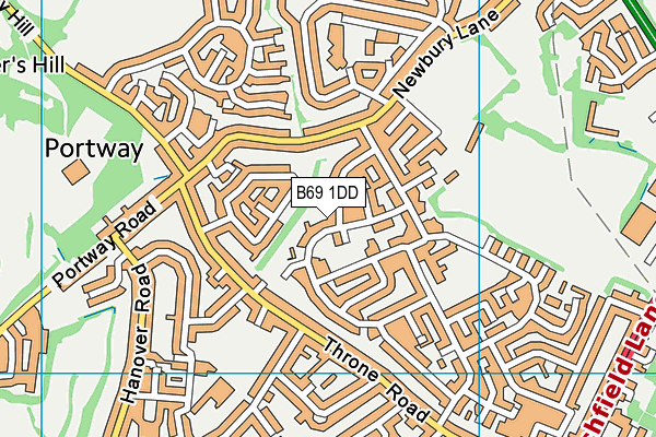 B69 1DD map - OS VectorMap District (Ordnance Survey)