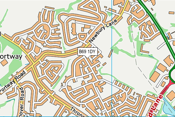 B69 1DY map - OS VectorMap District (Ordnance Survey)