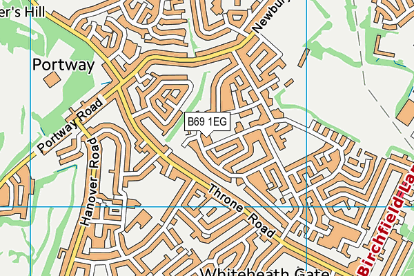 B69 1EG map - OS VectorMap District (Ordnance Survey)