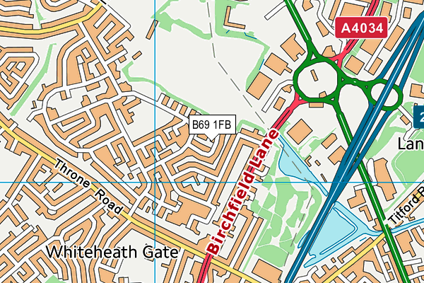 B69 1FB map - OS VectorMap District (Ordnance Survey)