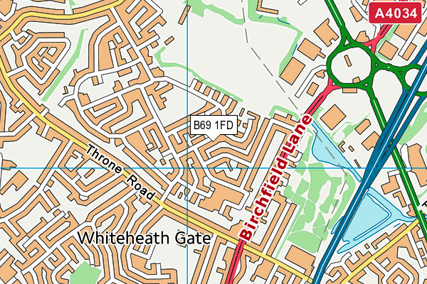 B69 1FD map - OS VectorMap District (Ordnance Survey)