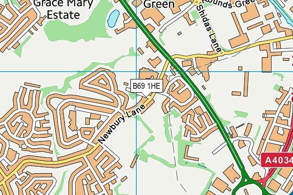 Oldbury Leisure Centre (Closed) map (B69 1HE) - OS VectorMap District (Ordnance Survey)